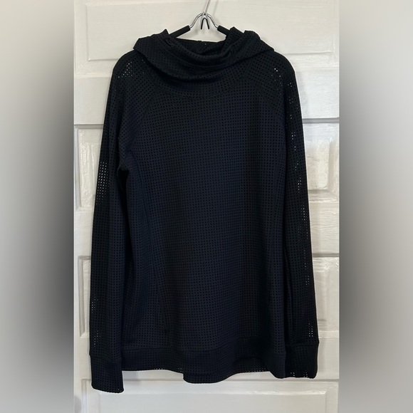 NWOT CALIA by Carrie Underwood Black Fleuria Mesh Hooded Sweatshirt - Picture 3 of 6